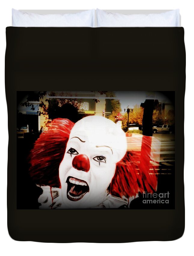  Duvet Cover featuring the photograph Killer Clowns on the Loose by Kelly Awad