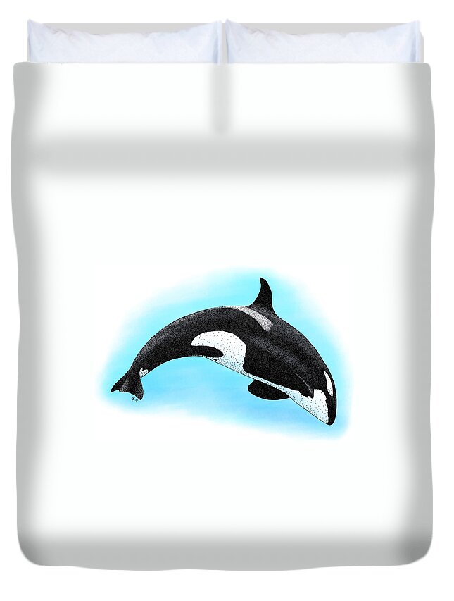Animal Duvet Cover featuring the photograph Killer Whale by Roger Hall