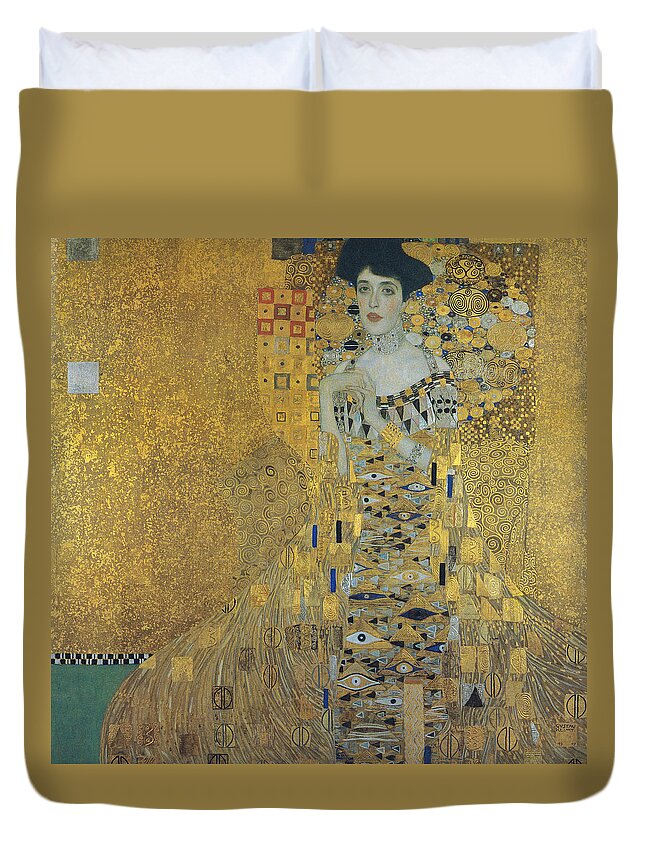 1907 Duvet Cover featuring the painting Klimt Adele Bloch-bauer by Granger