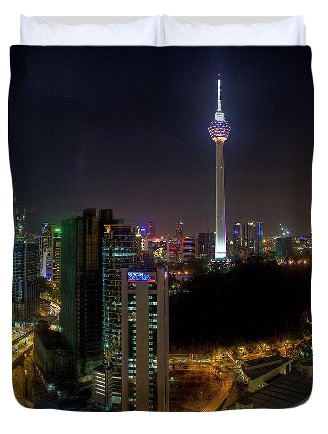 Tranquility Duvet Cover featuring the photograph Kuala Lumpur Tower - Kuala Lumpur by Rithauddin Photographer
