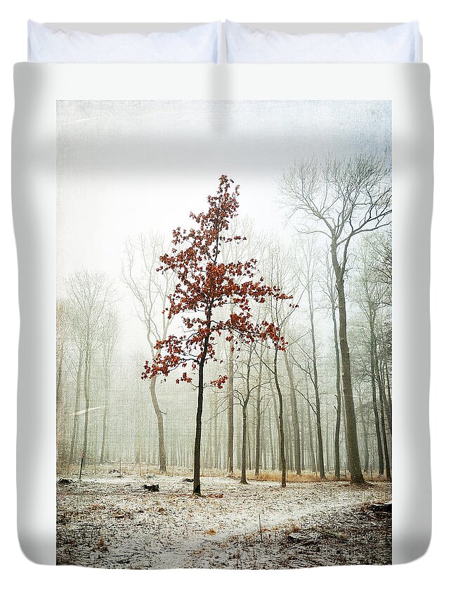 Tree Duvet Cover featuring the photograph I Keep my Dress on by Randi Grace Nilsberg