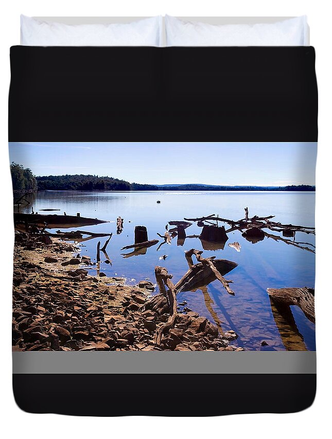 Lake Binney Duvet Cover featuring the photograph Lake Binney - Tasmania by Anthony Davey