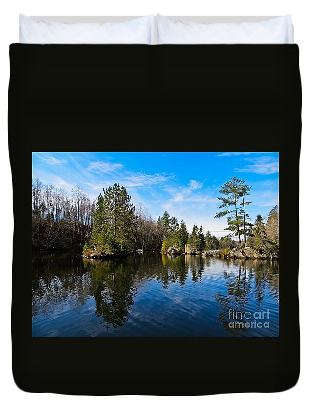 Lake Michigamme In Michigan Duvet Cover featuring the photograph Lake Michigamme by Gwen Gibson