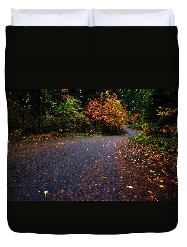 Hagg Duvet Cover featuring the photograph Lake Road by Matt Hanson