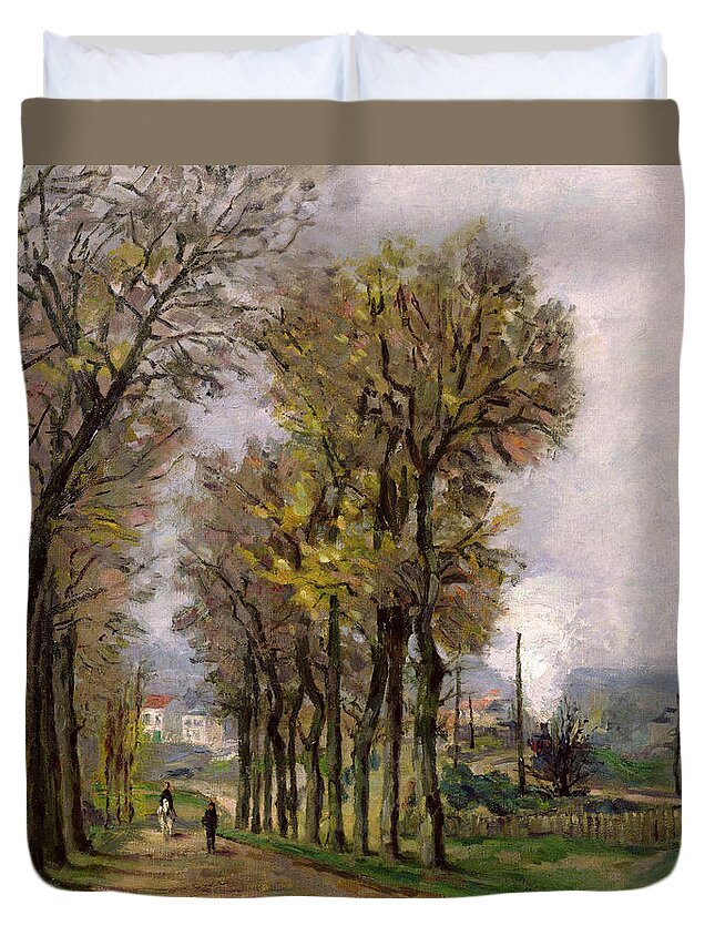 Impressionist Duvet Cover featuring the painting Landscape in the Ile de France by Armand Guillaumin