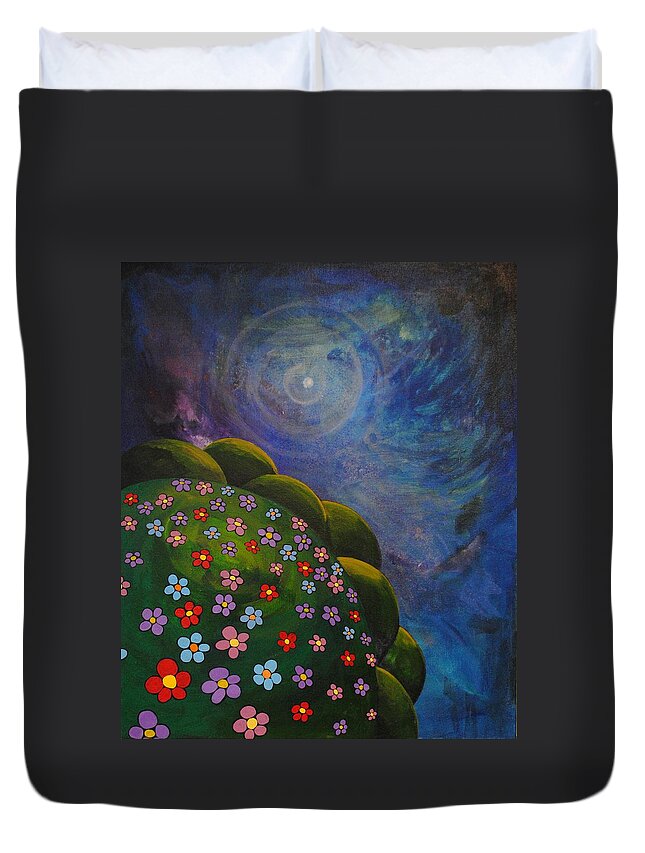 Landscape Duvet Cover featuring the painting Landscape by Mindy Huntress
