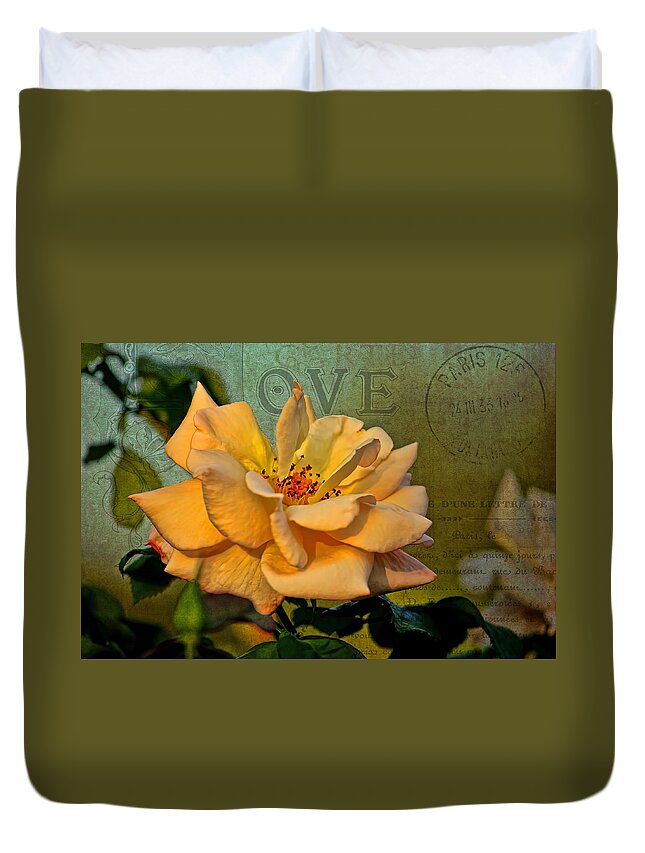 Flower Duvet Cover featuring the photograph Language of The Heart - Rose by HH Photography of Florida