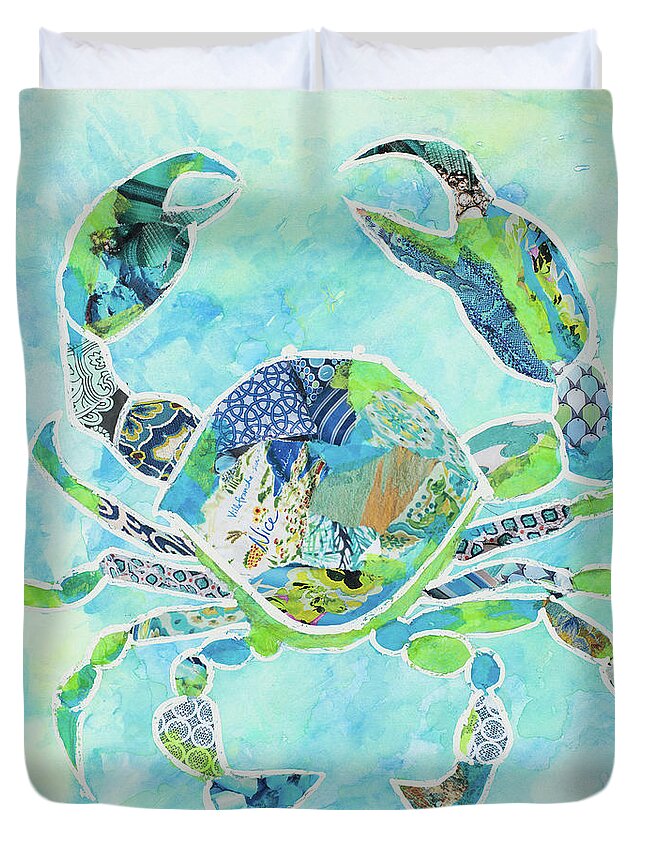 Lanikai Duvet Cover featuring the painting Lanikai Beach Square I by Gina Ritter