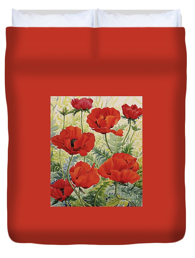 Large Red Poppies Duvet Cover For Sale By Christopher Ryland