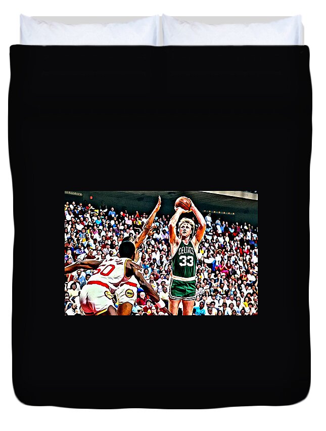 Larry Duvet Cover featuring the painting Larry Bird by Florian Rodarte