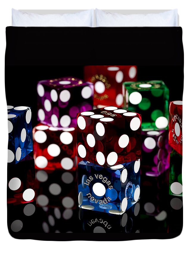 Dice Duvet Cover featuring the photograph Las Vegas Dice by Raul Rodriguez