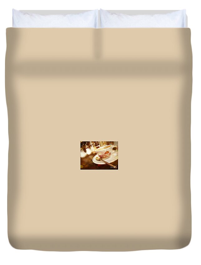 Coffee Duvet Cover featuring the photograph Last Morning in Florence by Valerie Reeves