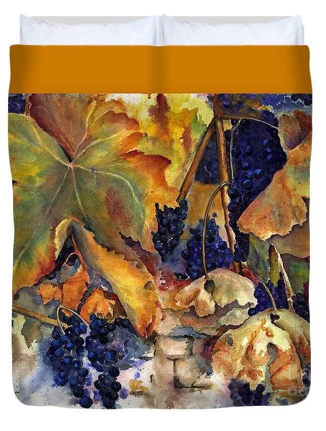 Still Life Duvet Cover featuring the painting The Magic of Autumn by Maria Hunt