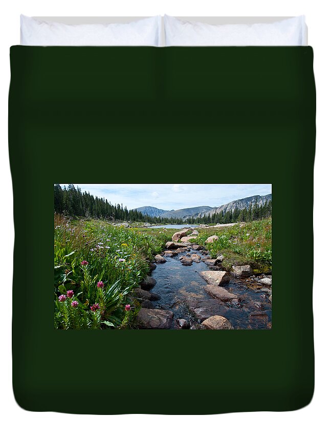 Summer Duvet Cover featuring the photograph Late Summer Mountain Landscape by Cascade Colors