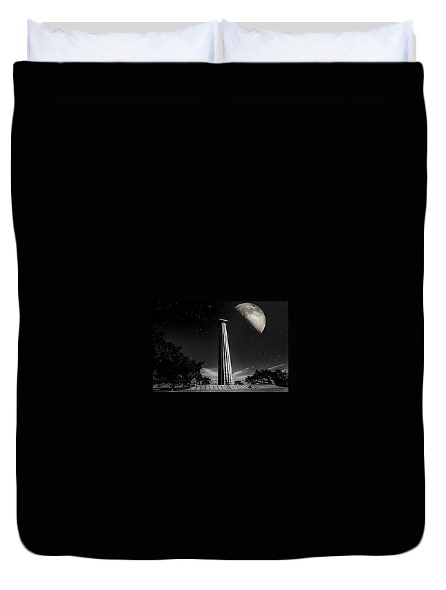 Surreal Duvet Cover featuring the photograph Late Night Monument by Kevin Cable