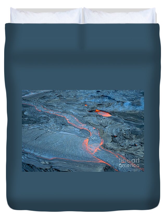 Science Duvet Cover featuring the photograph Lava Flow, Kilauea Volcano by Gregory G. Dimijian, M.D.