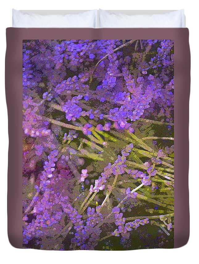 Floral Duvet Cover featuring the photograph Lavender 6 by Pamela Cooper