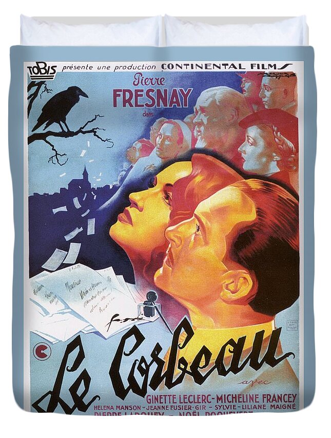 Movie Poster Duvet Cover featuring the photograph Le Corbeau - 1943 by Georgia Clare