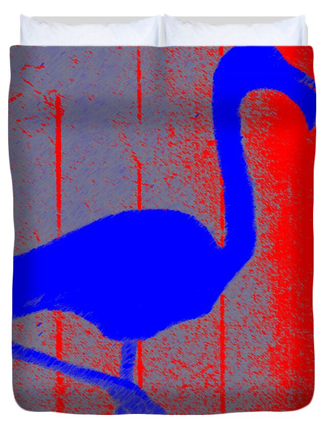 Flamingo Duvet Cover featuring the digital art Le Flamant by George Pedro