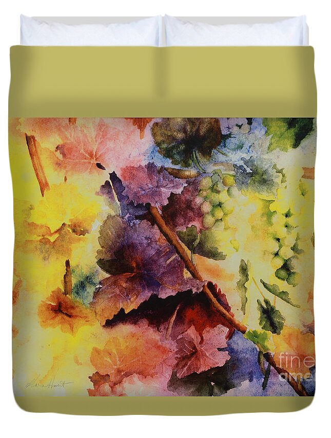 Still Life Duvet Cover featuring the painting Le Magie d' Automne by Maria Hunt
