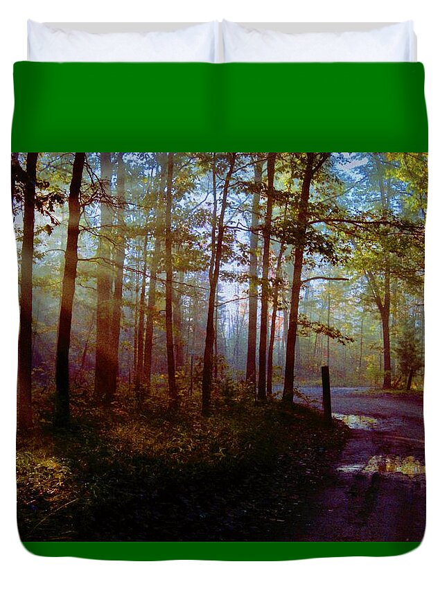 Leaving Duvet Cover featuring the photograph Leaving... by Daniel Thompson