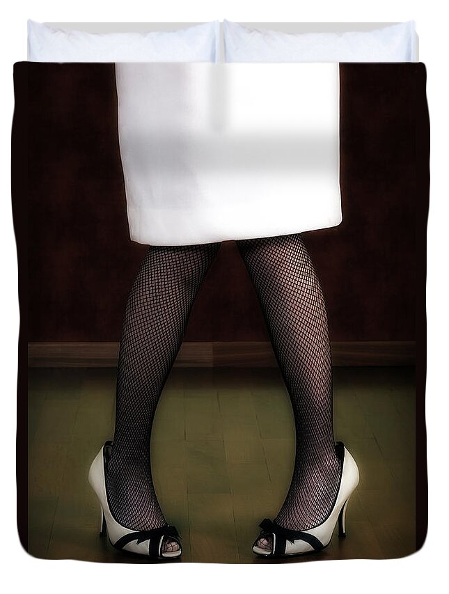 Woman Duvet Cover featuring the photograph Legs And Shoes by Joana Kruse