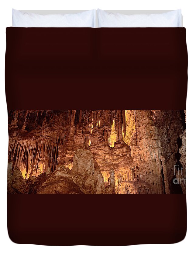 Geology Duvet Cover featuring the photograph Lehman Caves At Great Basin Np by Ron Sanford
