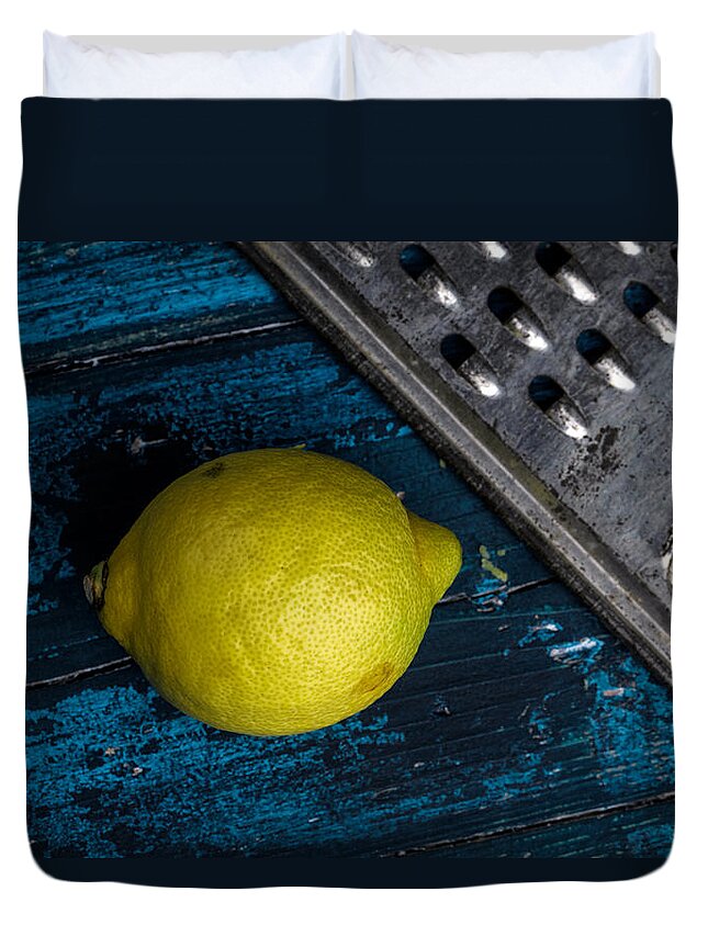 Lemon Duvet Cover featuring the photograph Lemon by Nailia Schwarz