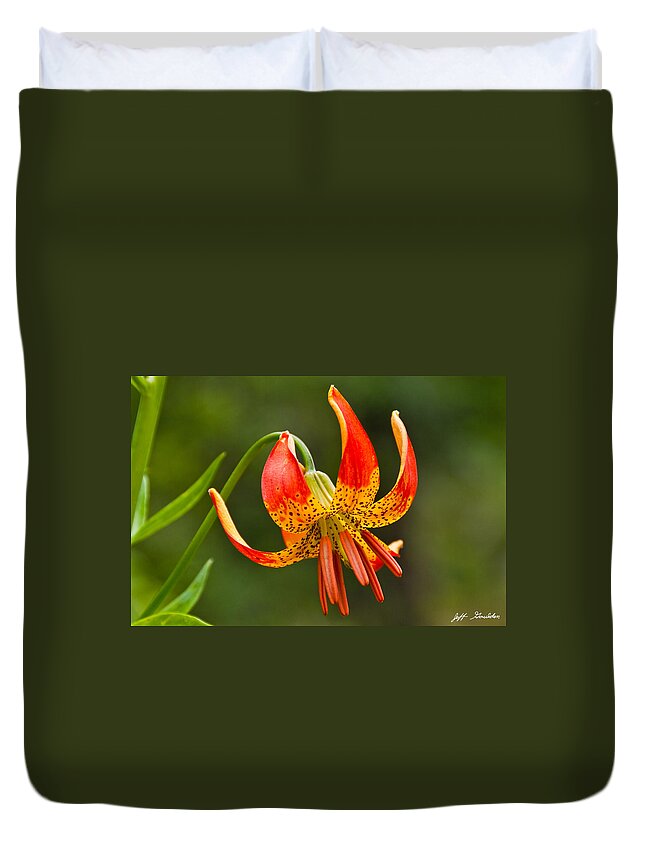 Beauty In Nature Duvet Cover featuring the photograph Leopard Lily in Bloom by Jeff Goulden