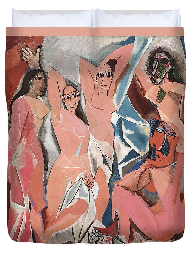Les Demoiselles D Avignon Duvet Cover featuring the photograph Les Demoiselles d Avignon by Pablo Picasso