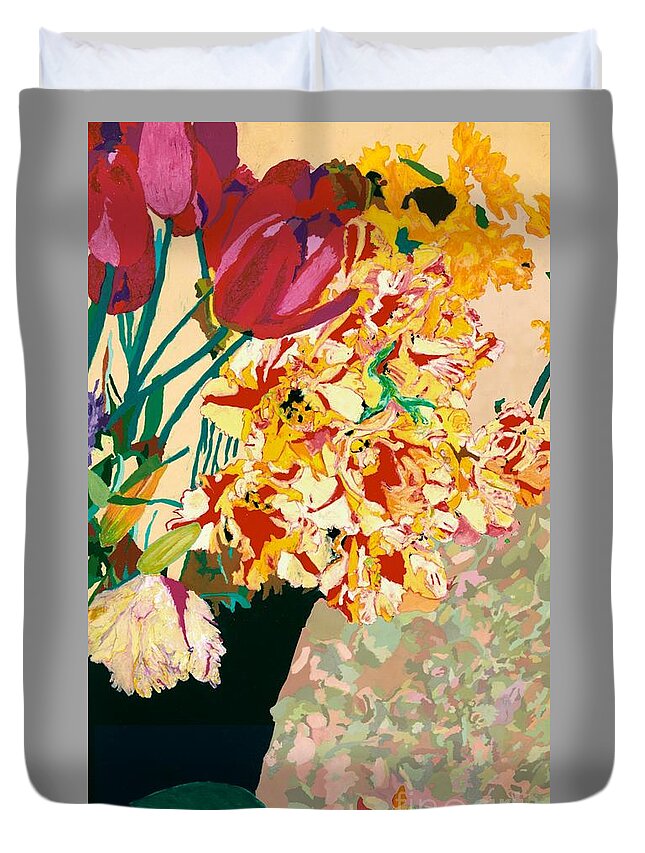 Landscape Duvet Cover featuring the painting Les Fleur by Allan P Friedlander