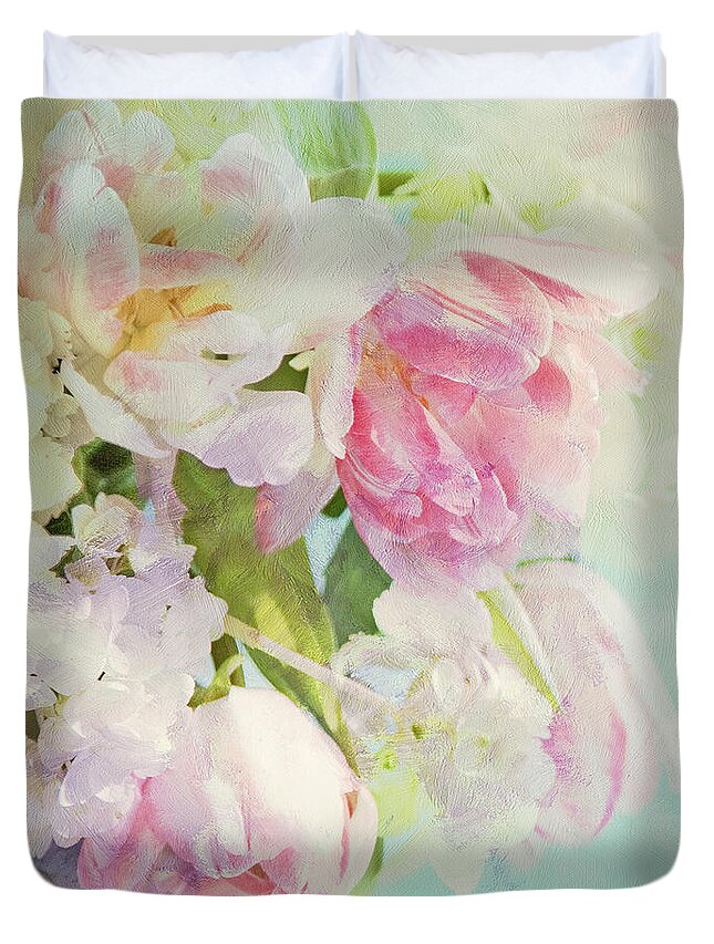 Bouquet Duvet Cover featuring the photograph Les Fleurs by Theresa Tahara