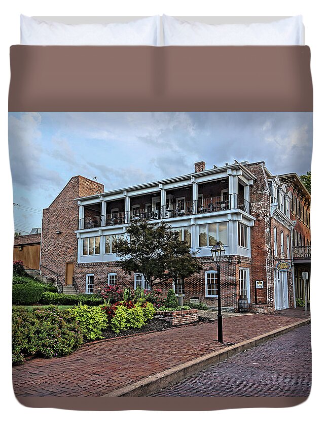 Lewis & Clark Duvet Cover featuring the photograph Lewis and Clark Restaurant St Charles MO DSC00825 by Greg Kluempers