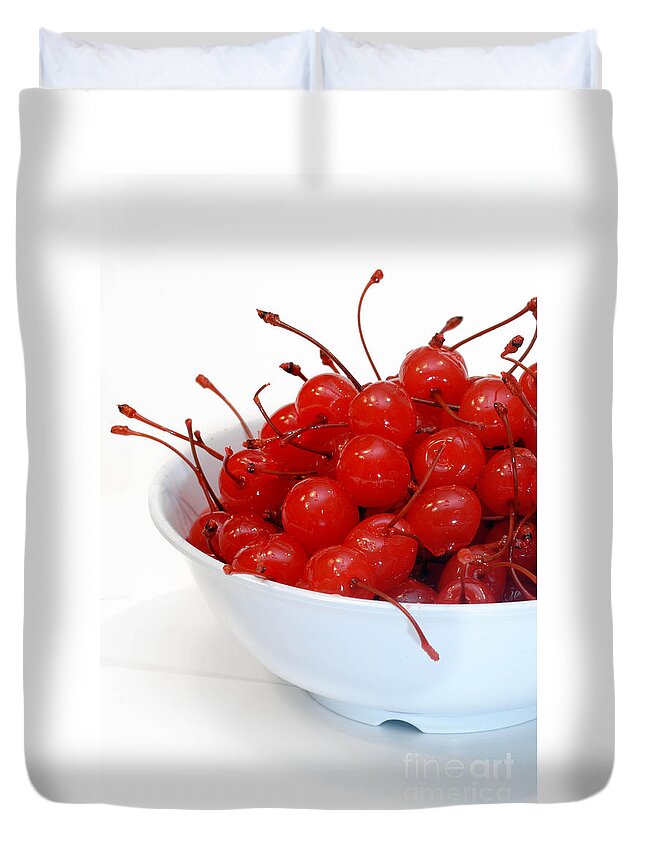 Cut Out Duvet Cover featuring the photograph Life is Just a Bowl of Cherries 2 by Amy Cicconi