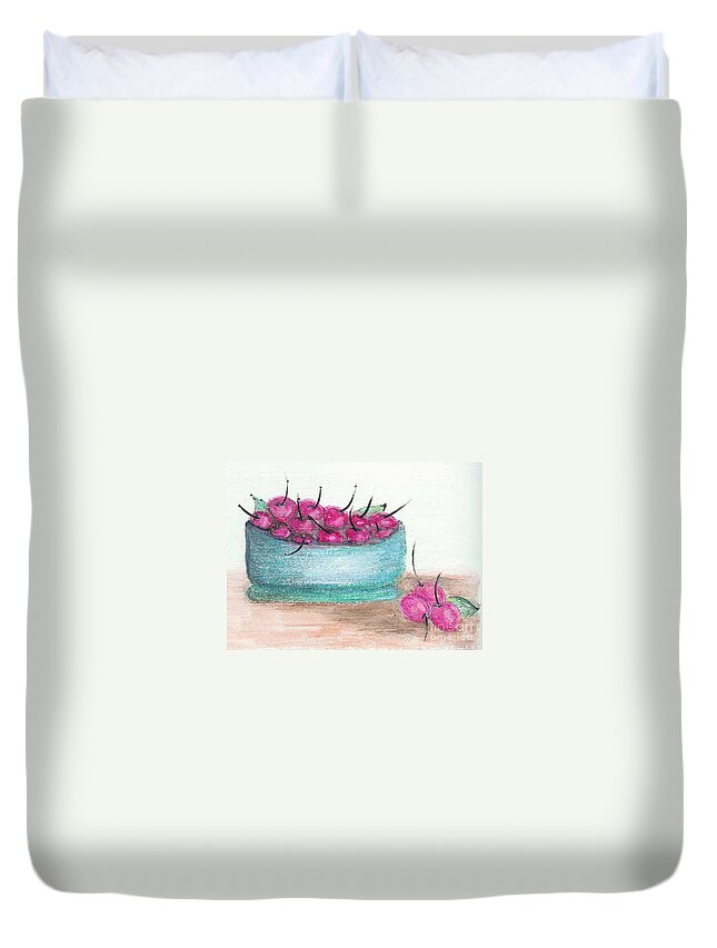 Colored Pencil Duvet Cover featuring the mixed media Life is... by Ruth Dailey