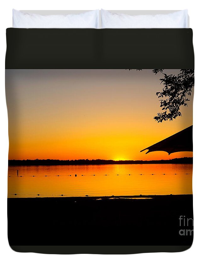 Lake Duvet Cover featuring the photograph Lifeguard Off Duty by Jacqueline Athmann