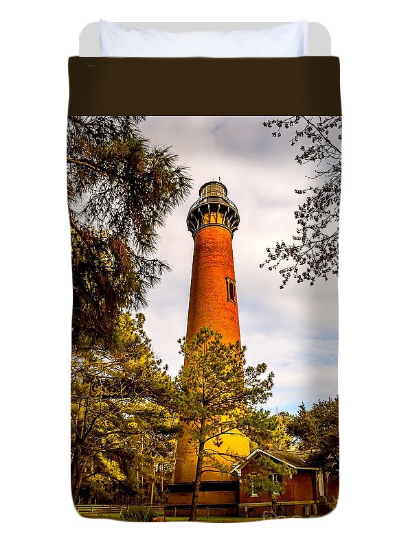 Architecture Duvet Cover featuring the photograph Light at Currituck by Nick Zelinsky Jr