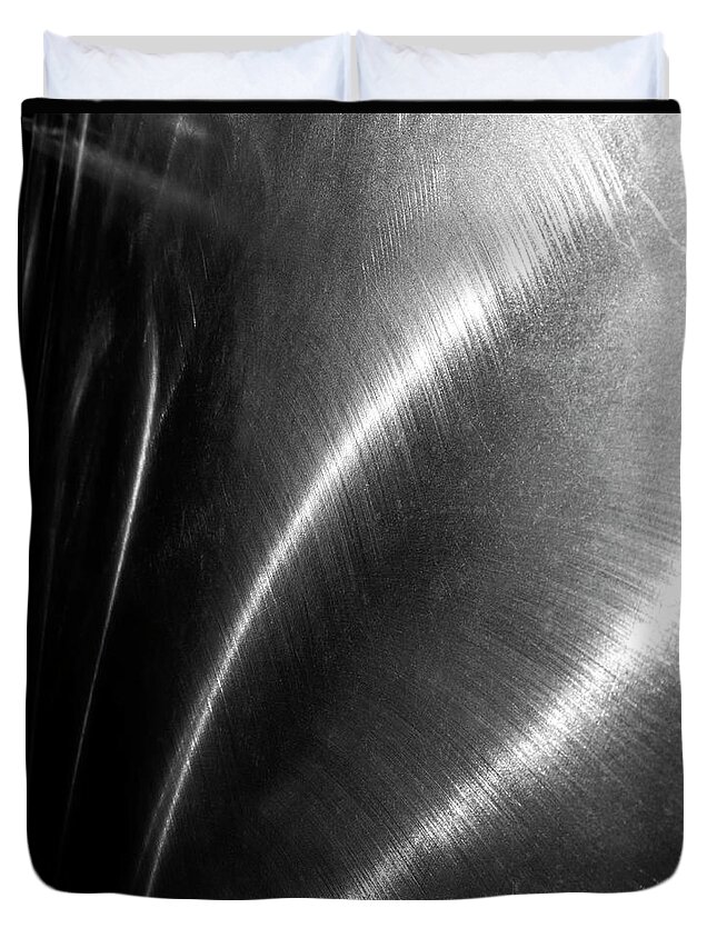 Part Of A Series Duvet Cover featuring the photograph Light Reflecting On A Shiny Silver by Ralf Hiemisch