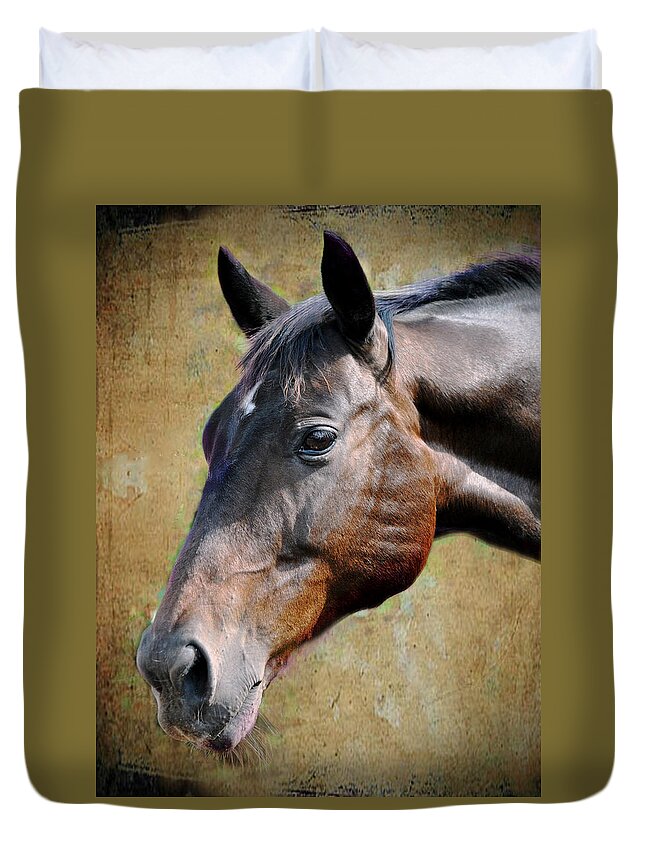 Equine Duvet Cover featuring the photograph Lil Word by Savannah Gibbs