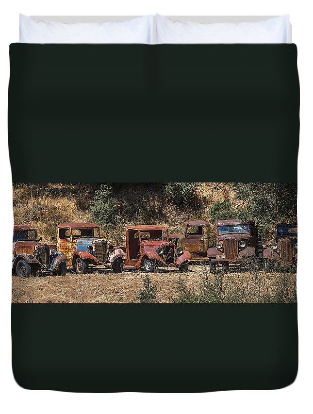 Old Duvet Cover featuring the photograph Line em up 1 by Scott Campbell