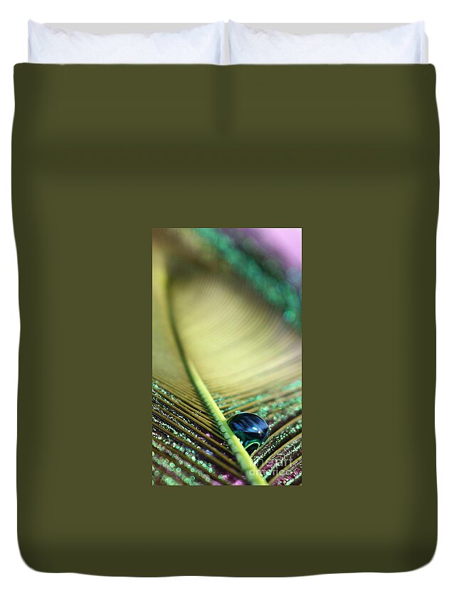 Feather Duvet Cover featuring the photograph Liquid Reflections by Krissy Katsimbras