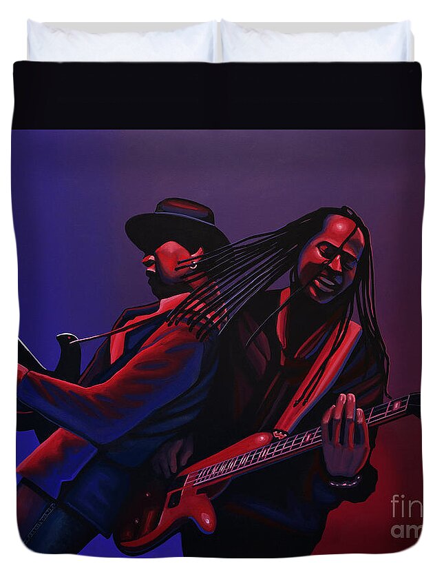 Living Colour Duvet Cover featuring the painting Living Colour Painting by Paul Meijering