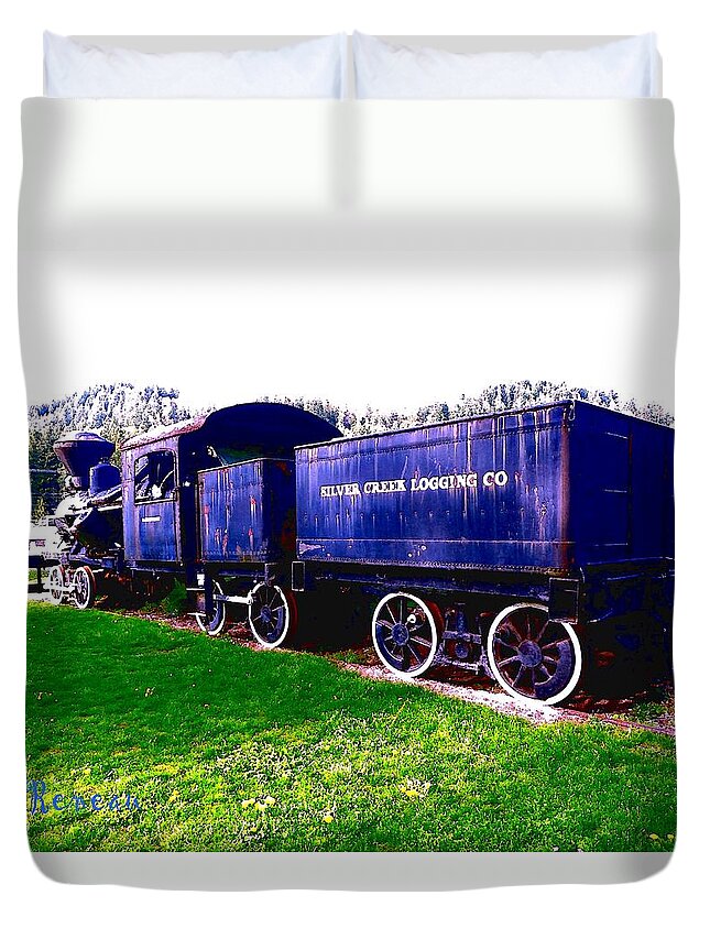 Locomotives Duvet Cover featuring the photograph Locomotive Steam Engine by A L Sadie Reneau