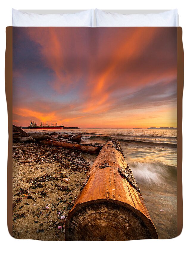 Sky Duvet Cover featuring the photograph Login to nature by Eti Reid