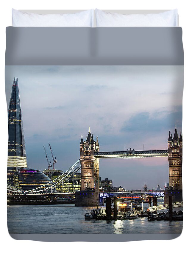 England Duvet Cover featuring the photograph London Landmarks by Imagegap
