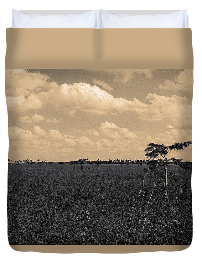 Big Cypress National Preserve Duvet Cover featuring the photograph Lone Cypress II by Gary Dean Mercer Clark