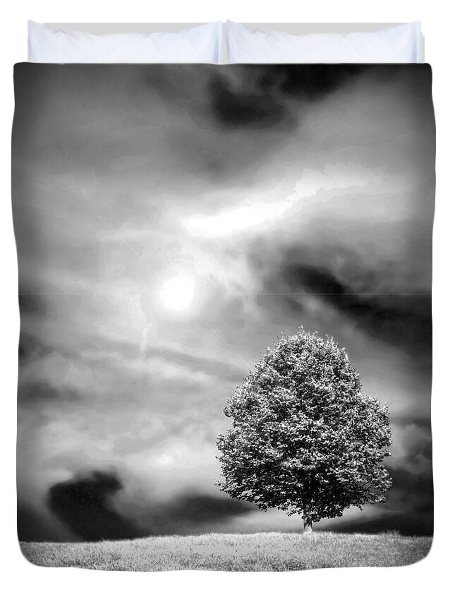 Landscape Duvet Cover featuring the photograph Lonely by Rory Siegel