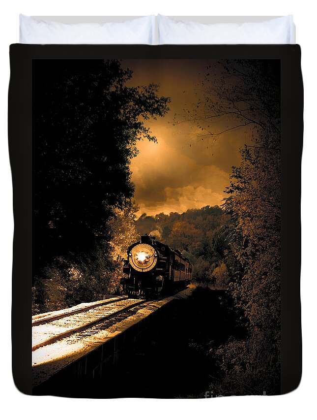 Transportation Duvet Cover featuring the photograph Lonesome Whistle by Robert Frederick