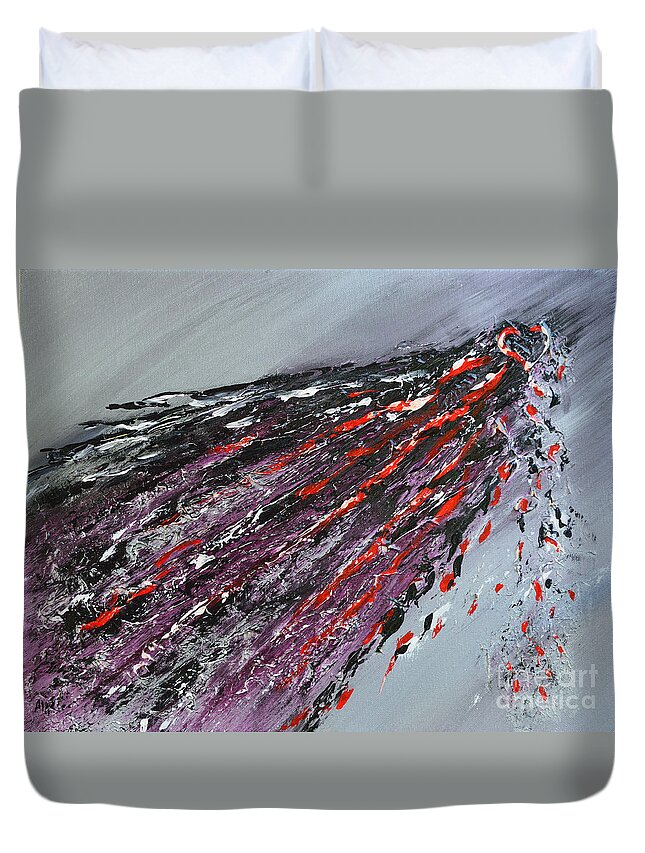 Abstract Duvet Cover featuring the painting Long Gone Lover by Alys Caviness-Gober