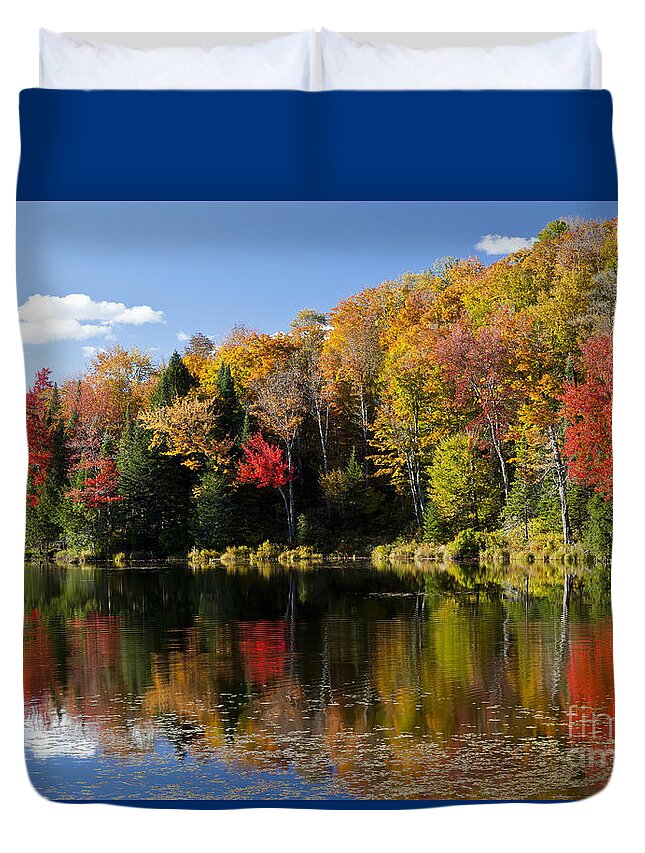 Fall Duvet Cover featuring the photograph Long Pond Autumn by Alan L Graham